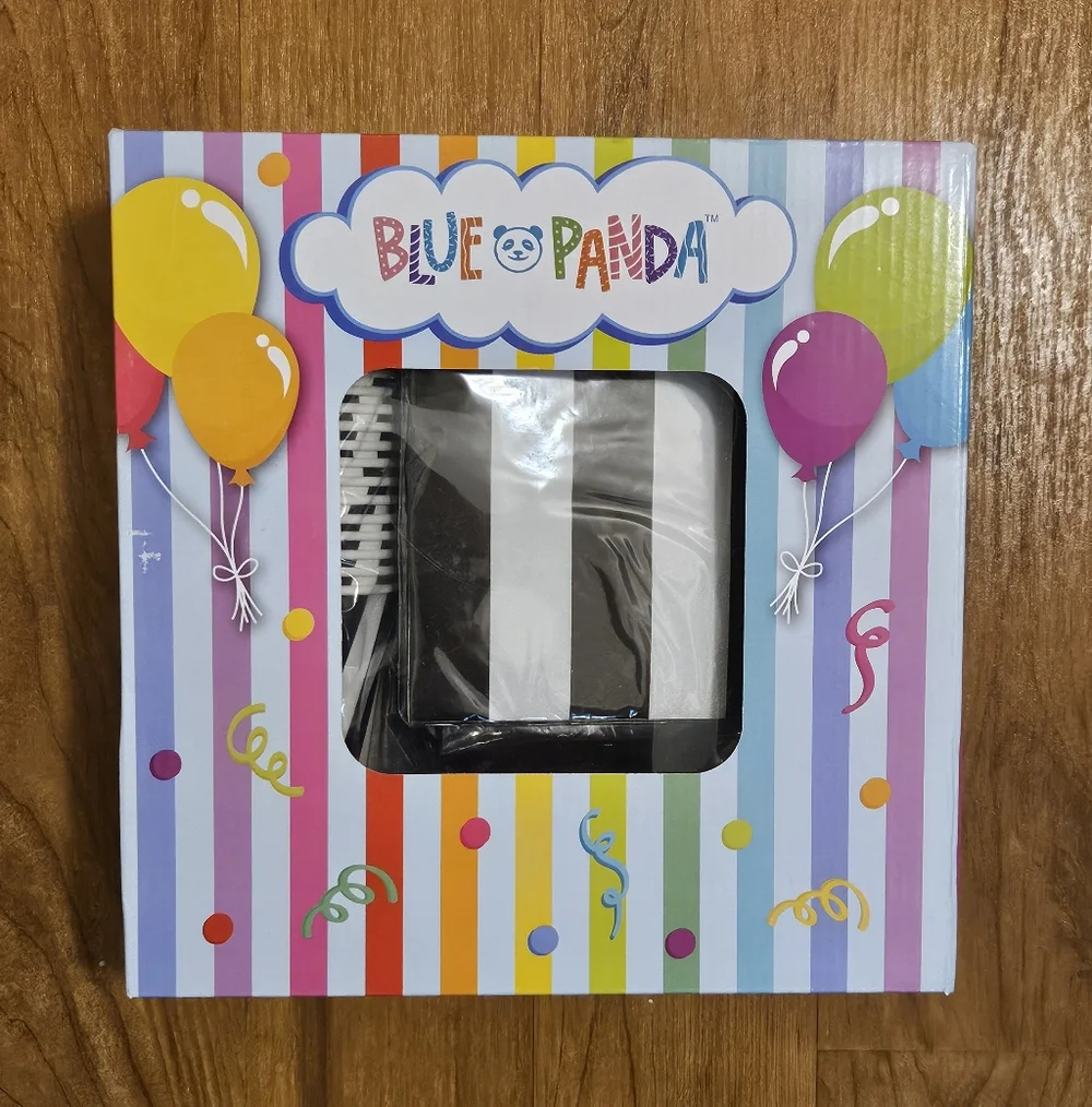 Black and White Striped Party Supplies Set